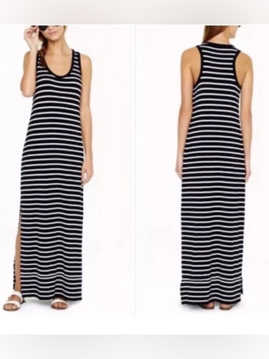 J. Crew Dresses & Skirts - J. Crew Black and White Striped Sleeveless Maxi Dress